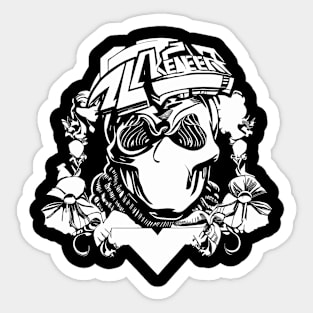 old school skull BL Sticker